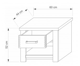 Noční stolek z masivu Fontana 60